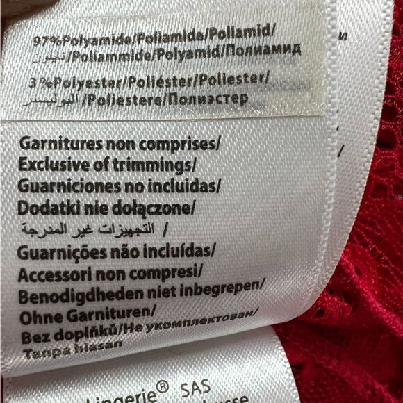 Etam Paris Red Lace Low Back Chemise Lingerie 6 - Picture 14 of 15